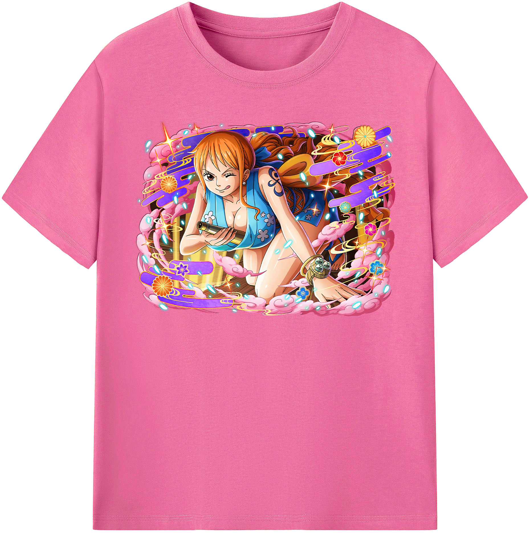 （画像用） ワンピース ナミ ONE PIECE Nami レディースカジュアルプリントTシャツ（綿100％）